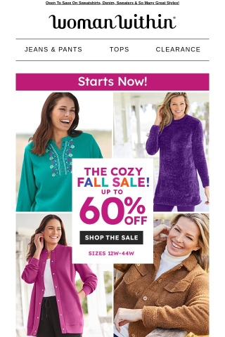 😊 Up To 60% Off Fall Styles! It’s Time To Get COZY With This SALE!