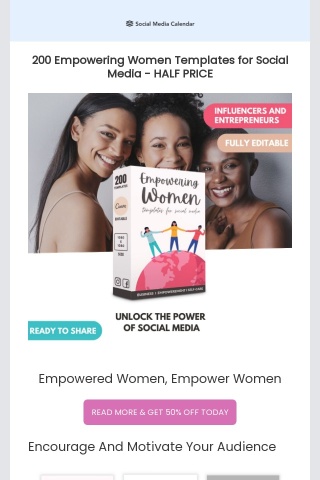 Receive 200 Empowering Women Templates for Social Media