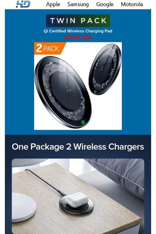 2 for $14 Special Offer! Qi Certified Wireless Charging Pads