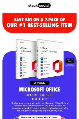 LOWEST PRICE: 2x MS Office for $60!