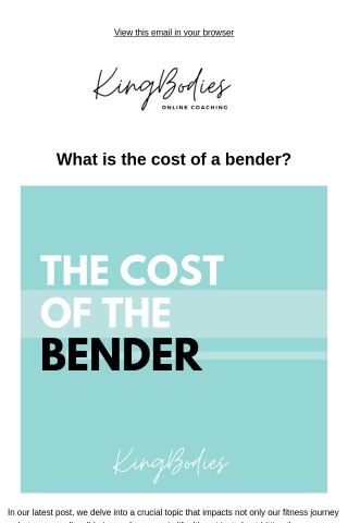The cost of the BENDER..