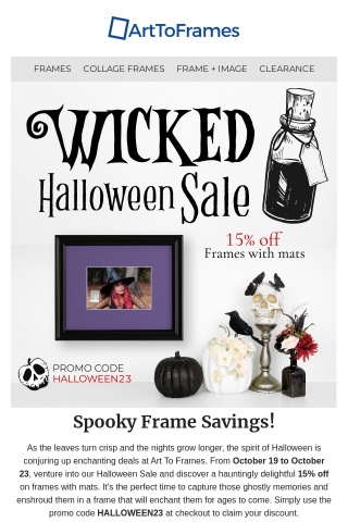 🎃 Halloween Sale: Snag a Wicked 15% Off Frames with Mats! 🎃