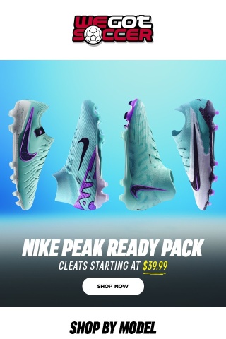 Shop In-Stock Cleats! Nike Peak Ready, adidas Marinerush & more