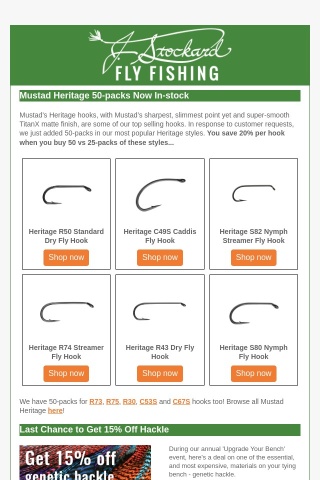 New Mustad 50-packs in Stock, a 20% Savings