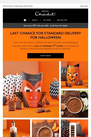 Last chance: Standard Delivery for Halloween 🎃