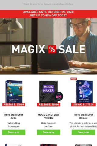 MAGIX % SALE – get the latest version of best-selling MAGIX software today!