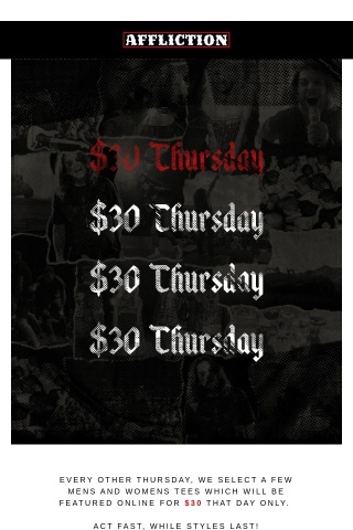 Last $30 Thursday for the year❗
