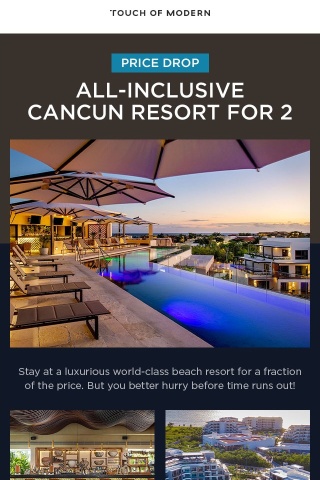 Price Drop 🚨 Claim Your All-Inclusive Cancun Resort for Two