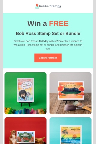 Enter to Win a Bob Ross Stamp Set!