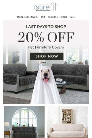 20% OFF Pet Furniture Covers Ends Tomorrow