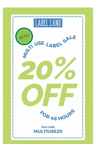 12 Hours Left ⚡️ Take 20% off all Multi-Use Labels ❤️