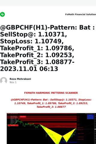 [New post] @GBPCHF(H1)-Pattern: Bat : SellStop@: 1.10371, StopLoss: 1.10749, TakeProfit_1: 1.09786, TakeProfit_2: 1.09253, TakeProfit_3: 1.08877-2023.11.01 06:13