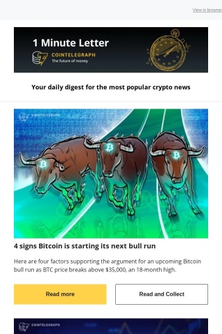 BTC'S bull run signals, swiss bank's crypto entry, latest update on SBF's trial and other news