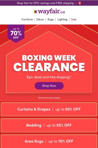 ⭕ UP TO 70% OFF ⭕ BOXING WEEK