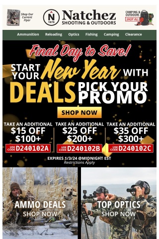 🚨 Final Day to Start Your New Year with Deals & Pick Your Promo! 🚨
