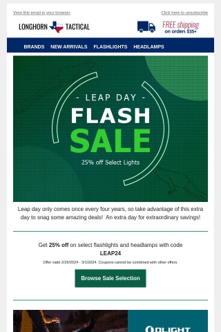 Leap into Savings 🔦 25% Off Lead Day Flash Sale