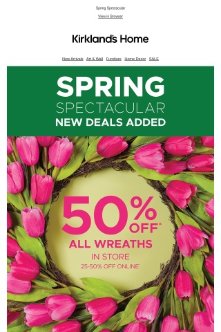 Attention: Save 50% on All Wreaths!
