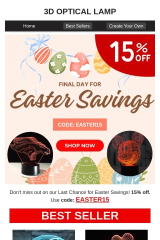 Easter Savings Ends Today