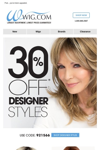 Extra 30% off designer styles!