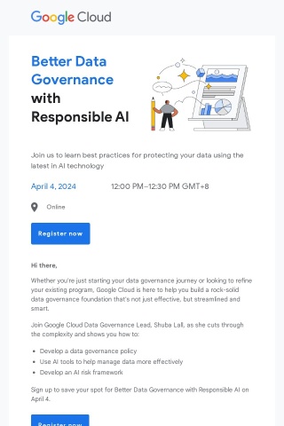 Save your spot: "Better data governance with responsible AI"