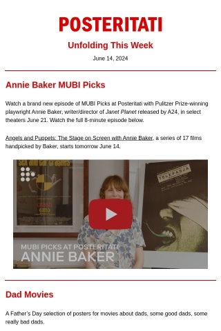 Annie Baker MUBI Picks / Dad Movies